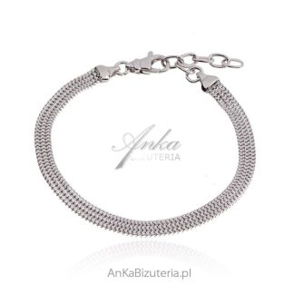 Srebrna bransoletka  prosta klasyczna elegancka