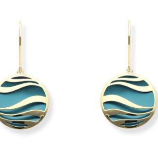 Kolczyki srebrne pozłacane z tytanem w kolorze jeans