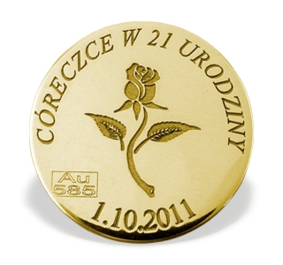 Grosz "na szczęście" ze złota G-6Z doskonały prezent na każdą okazję