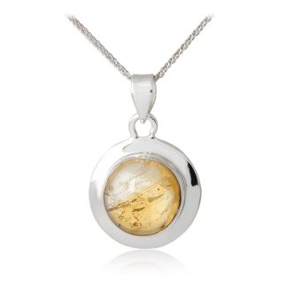 Srebrna zawieszka z naturalnym cytrynem "aurora citrina"