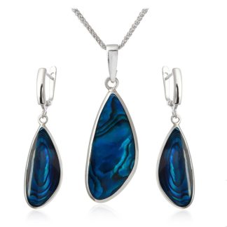 Komplet  biżuteria srebrna z  muszlą paola