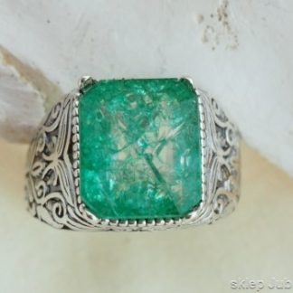 GENTLEMAN naturalny szmaragd z Kolumbii sygnet 925