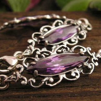 LONDRA - srebrna bransoletka z ametystem