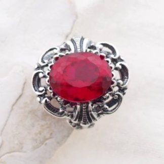 Rubin Cejlonu: 8.95ct Unikatowy Srebrny Pierścione