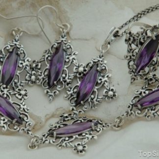 LIZ - srebrny komplet z ametystem