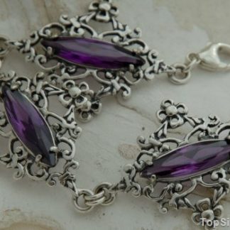 LIZ - srebrna bransoletka z ametystem