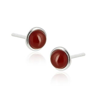Kolczyki srebrne z karneolem
