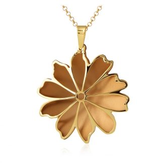 Ekstrawagancka zawieszka srebrna pozłacana z brązowym tytanem kwiat