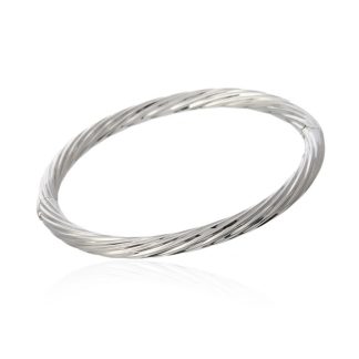 Sicilia silver twist - srebrna rodowana bransoletka włoska
