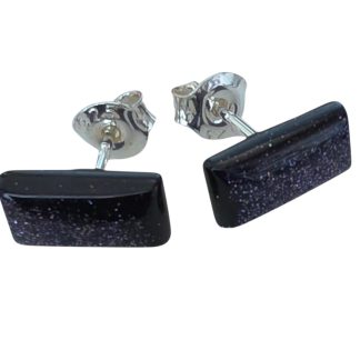 Kolczyki srebrne prostokąty z nocą kairu