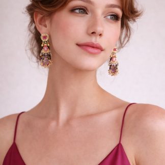 Kolczyki ayala bar  ii- burgundowa iskra