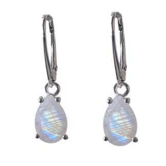 Kolczyki srebrne z kamieniem księżycowym -selena bianca