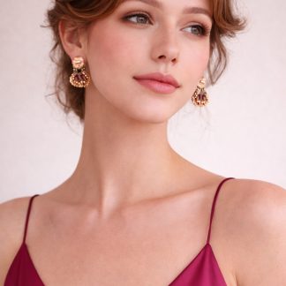 Kolczyki ayala bar - burgundowa iskra