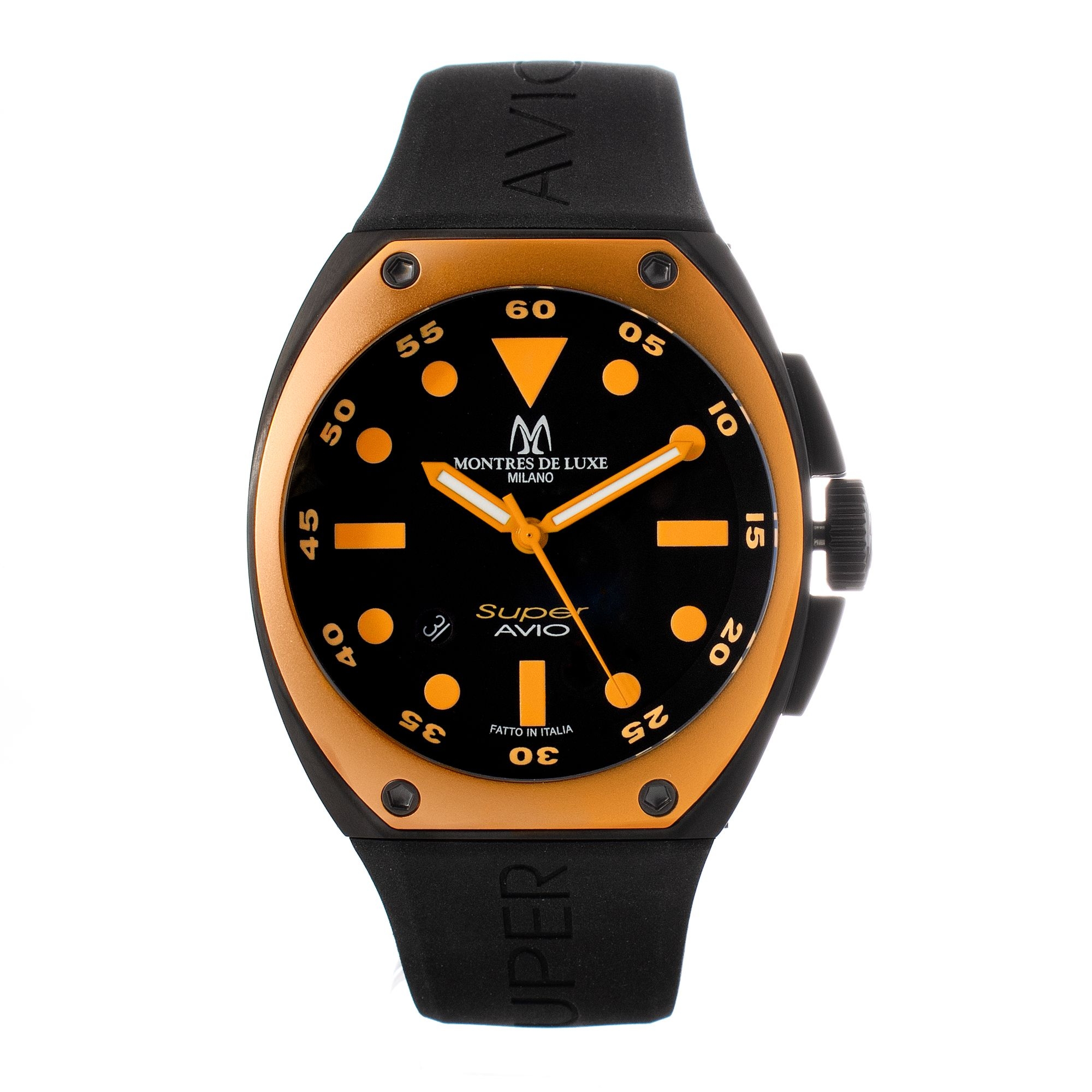 MONTRES DE LUXE 09SA-BK-1002 zegarek męski czarny 48 mm