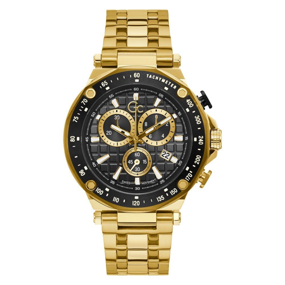 GC Y81001G2MF zegarek męski złoty 45 mm