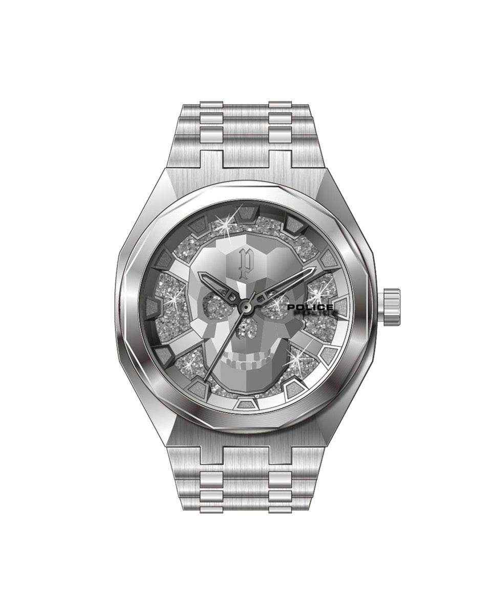 Police PEWJG2110702 zegarek męski srebrny 46 mm