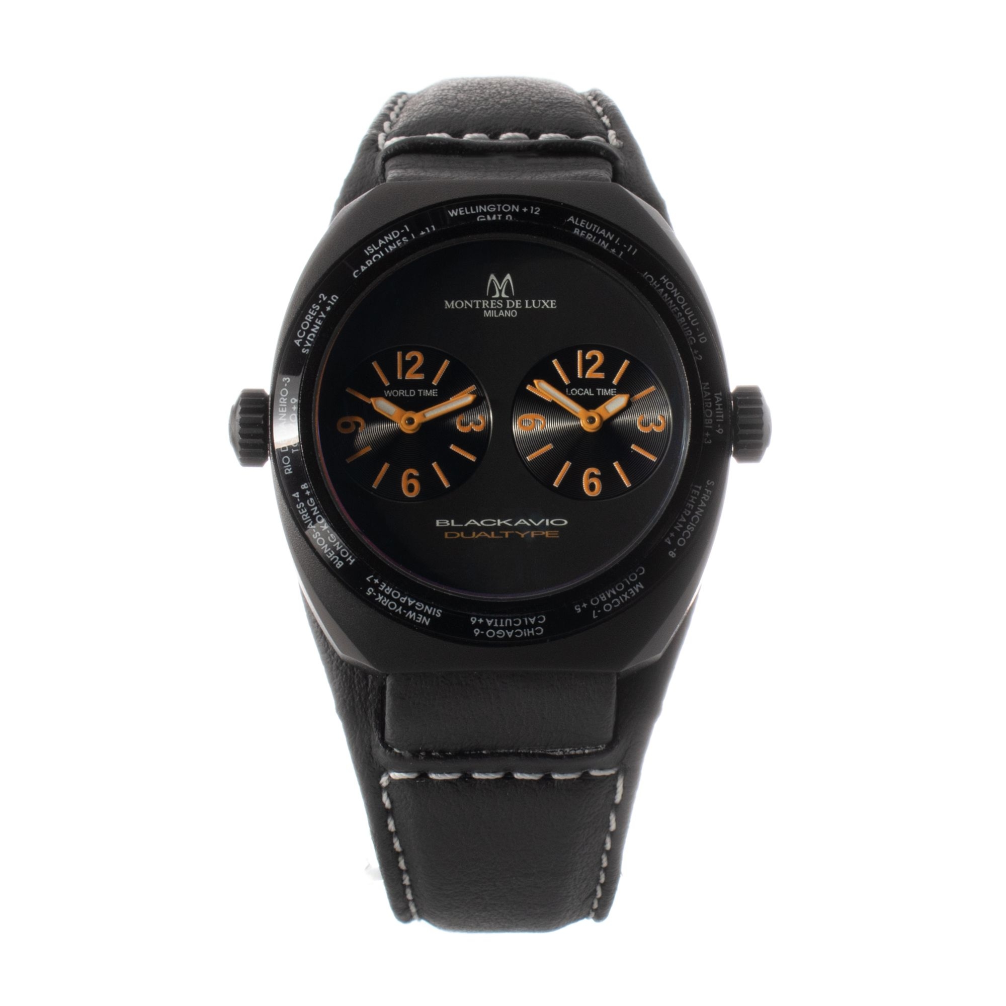 MONTRES DE LUXE 09BK-3002 zegarek unisex czarny 40 mm