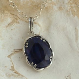 Świt nad Cejlonem wisiorek z naturalnym szafirem