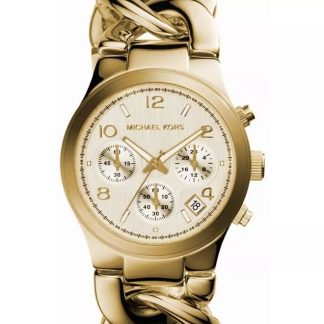 Damski Zegarek Michael Kors Chronograph MK3131 – Monochromatyczne Złoto i Blask