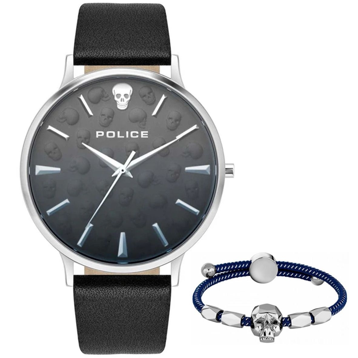 Police PLTASM2SET20 zegarek męski szary 44 mm