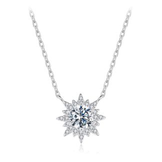 Srebrny naszyjnik SŁOŃCE z Moissanitu 0,5 ct srebro 925