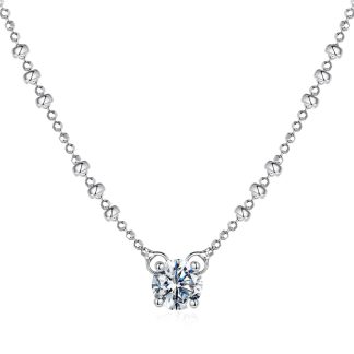 Srebrny prosty naszyjnik z Moissanitem 0,5 ct elegancki prezent