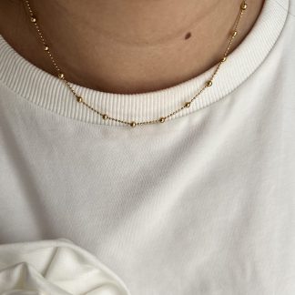 Srebrny pozłacany naszyjnik choker KULKI