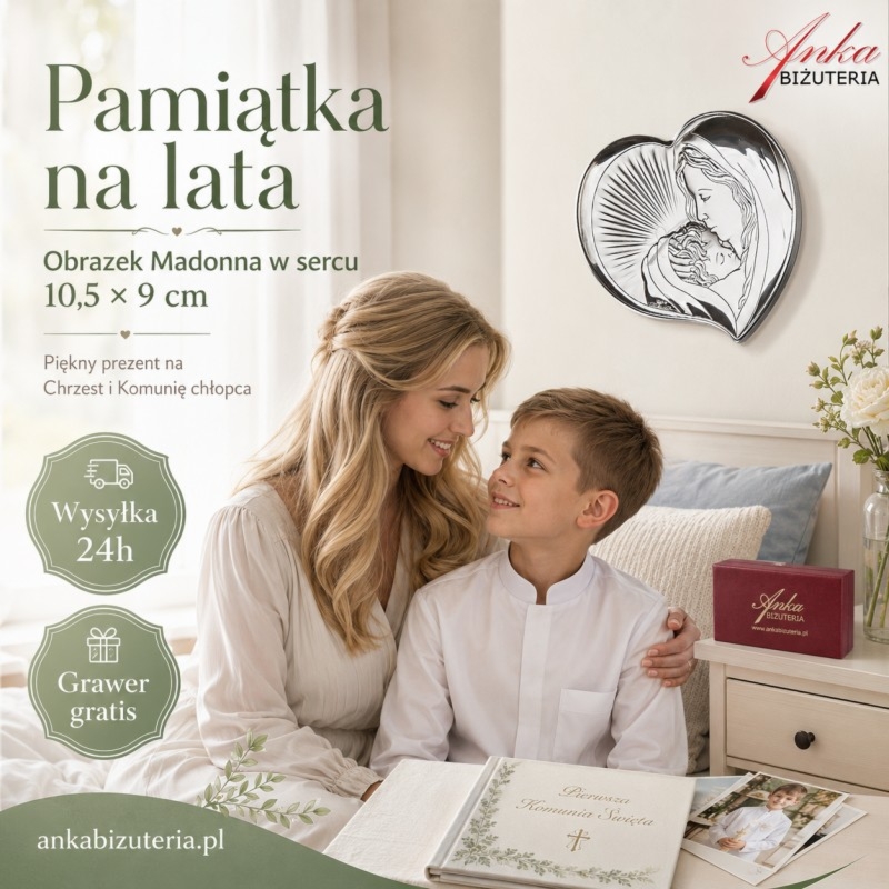 Obrazek madonna w sercu 10,5*9 cm