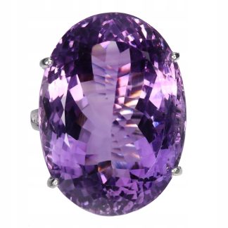 Zjawiskowy elegancki pierścionek naturalny ogromny 53 ct ametyst r 15 925