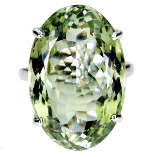925 Pierścionek srebrny naturalny 29ct prasiolit jak zielony ametyst r 18.5