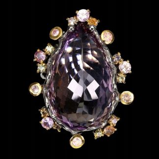Srebrny pierścionek r 17 22.11ct ametryn szafiry
